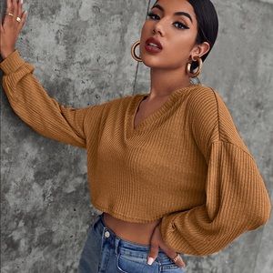 SHEIN Drop shoulder crop top tee